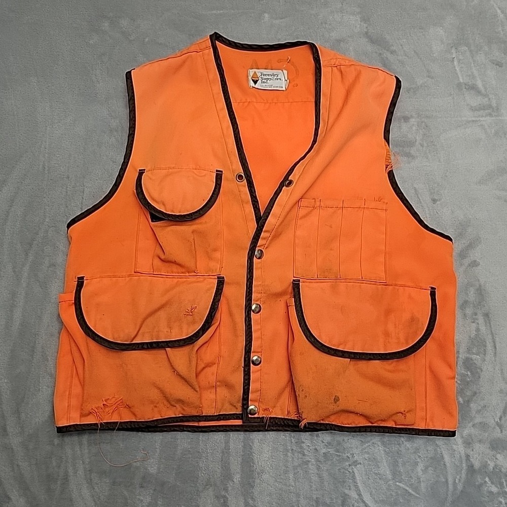 VTG Forestry Suppliers Inc Cruiser Vest Mens XL Orange Hunting Work Gorpcore